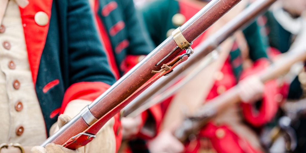 pic of revolutionary war re-enactment uniforms