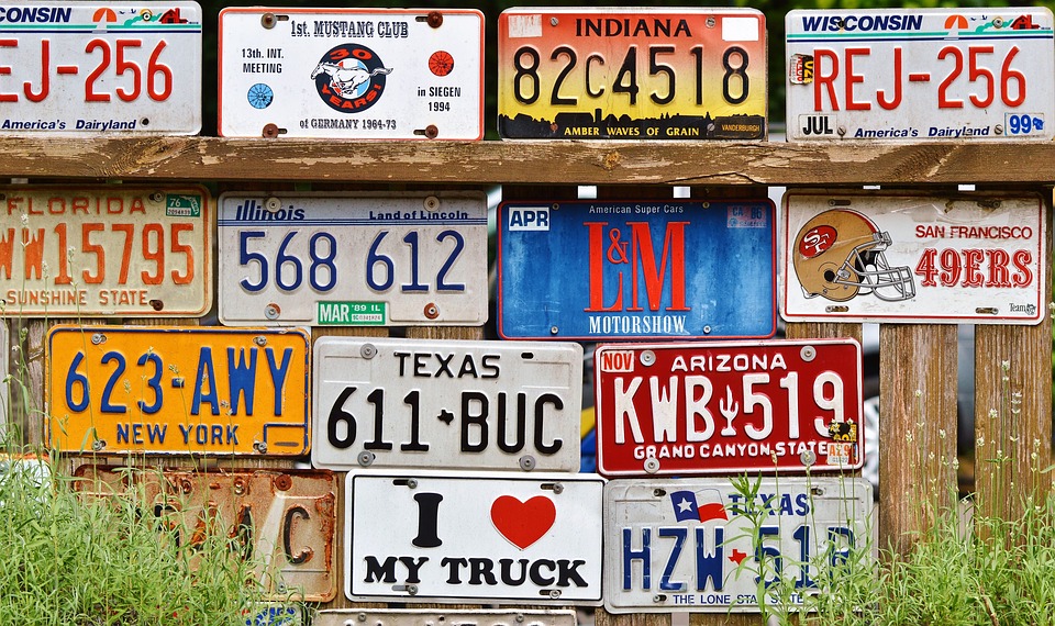 license plate wall
